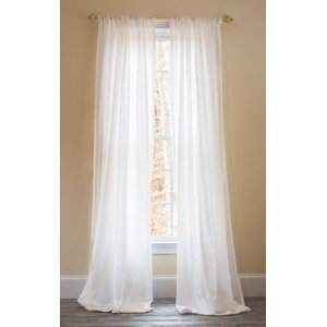 Sandy Beach Solid Sheer Rod pocket Single Curtain Panel