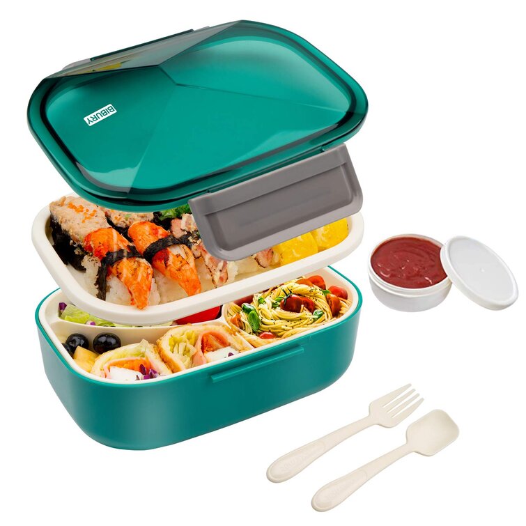 4 Compartments Lunch Box Food Container Bento Storage Boxes For Kids Adults US
