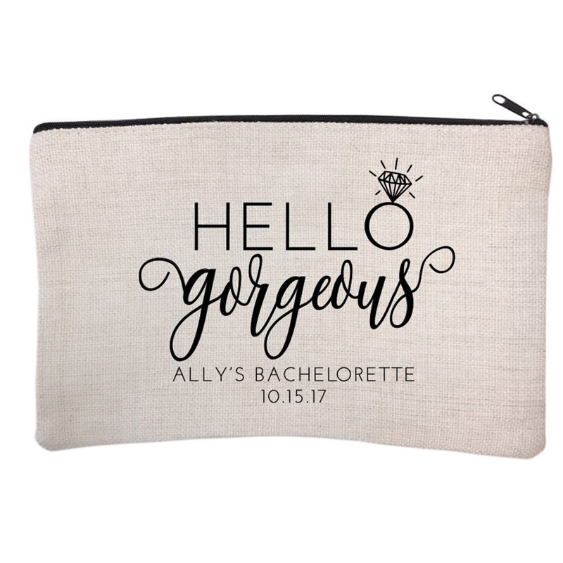 East Urban Home Personalized Hello Gorgeous Cosmetic And Makeup Bag Wayfair
