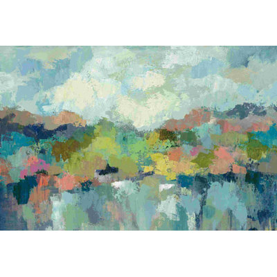 Abstract Lakeside by Silvia Vassileva - Wrapped Canvas Painting