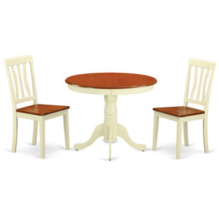 Round Cream Dining Table Set Wayfair Starr 3 Piece Dining Set