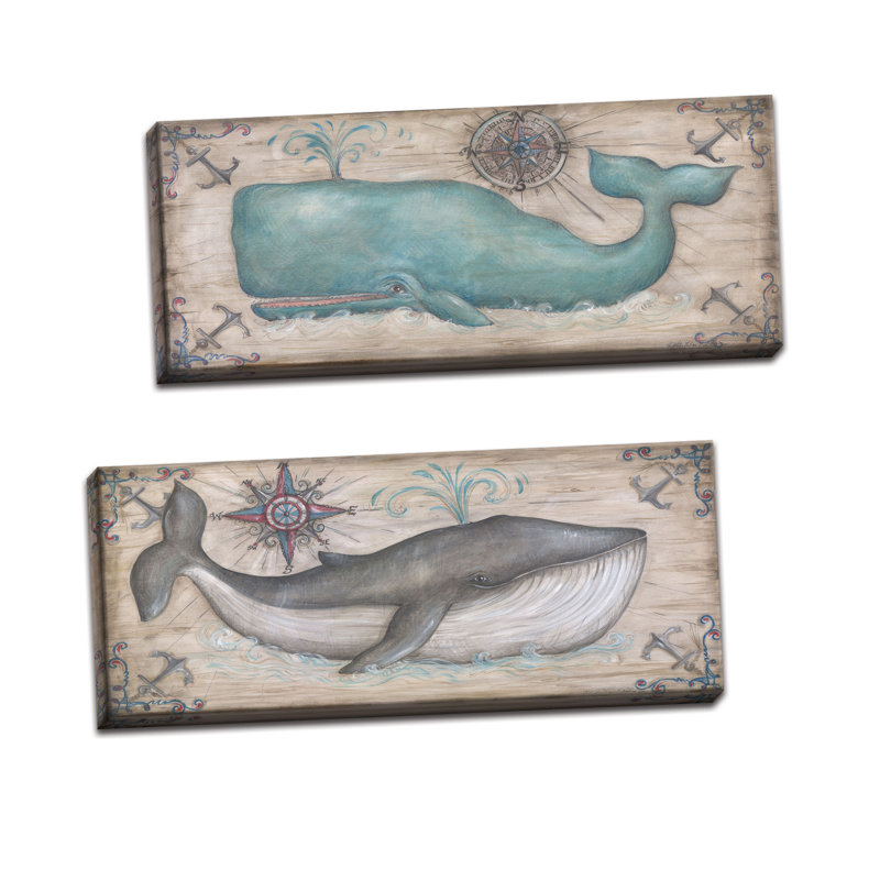 Rosecliff Heights Cute Retro Gray And Teal Whale Acrylic