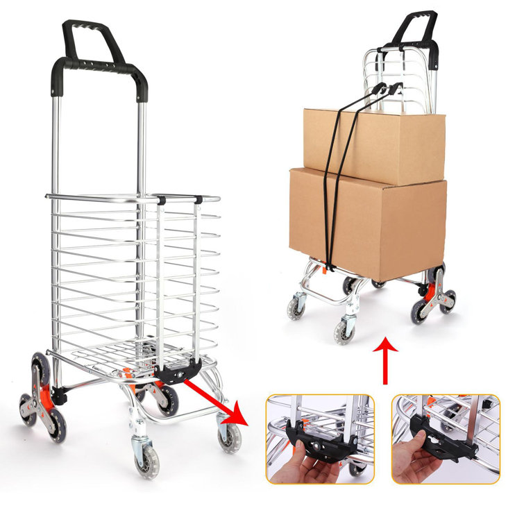 canvas shopping cart with wheels