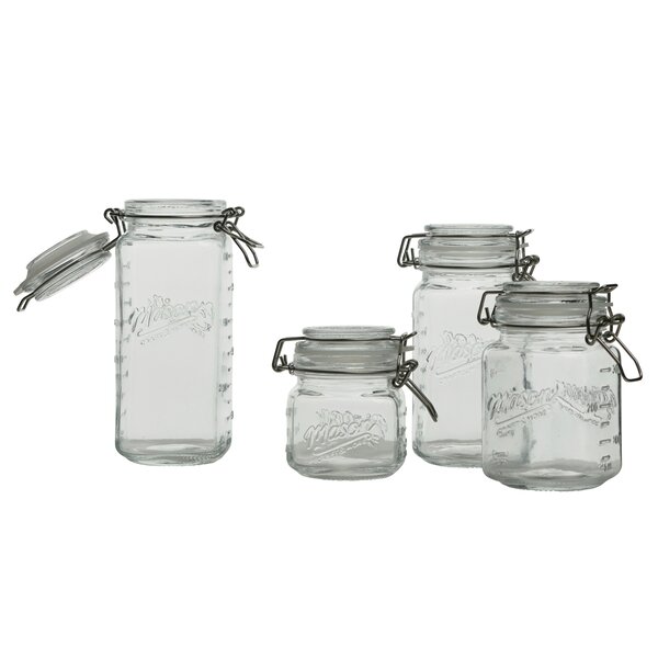 Square Clear Glass Deli Airtight Vintage Storage Jars Pots Jar With Chalk Board 