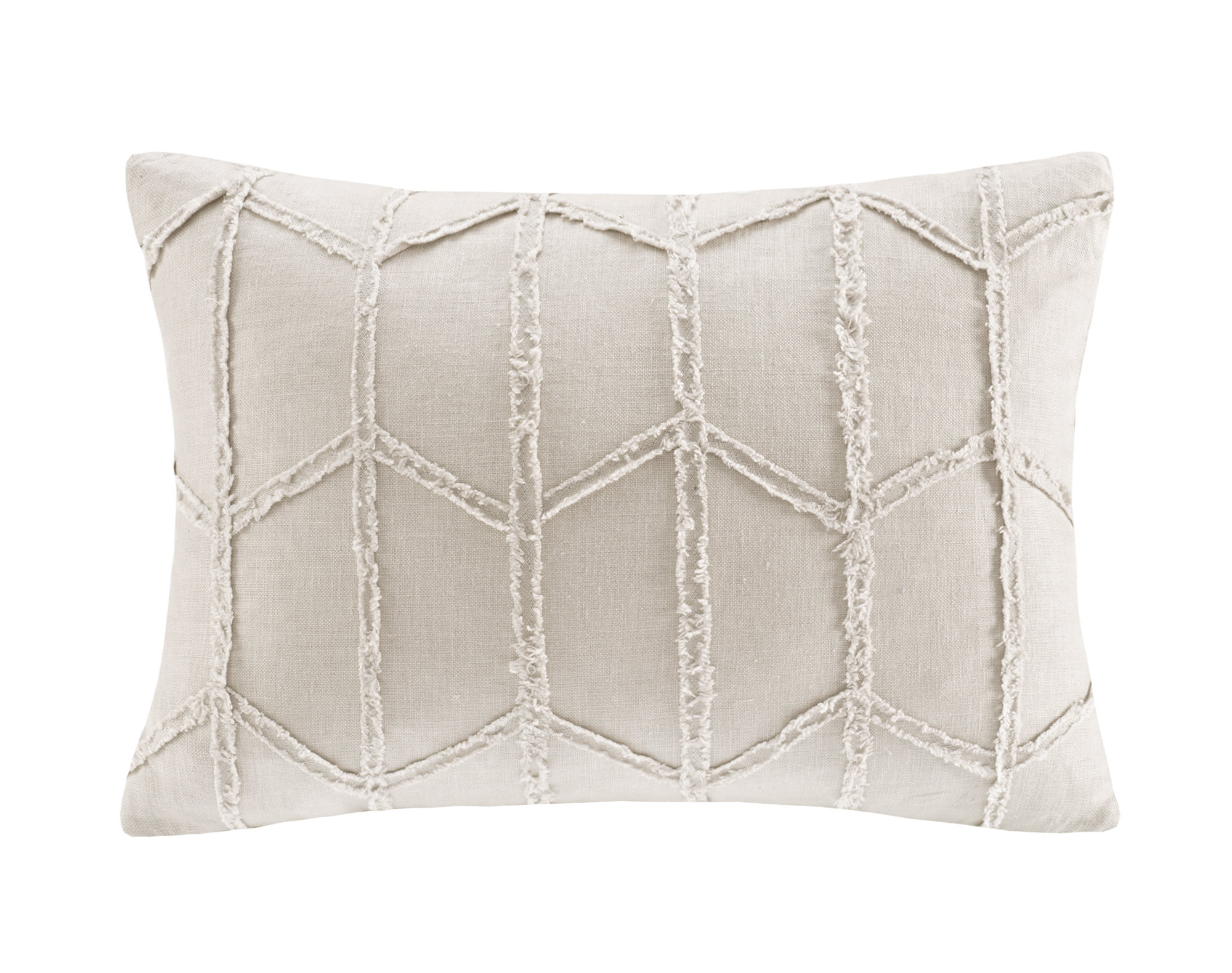 Frayed Linen Geometric Lumbar Pillow Reviews Allmodern