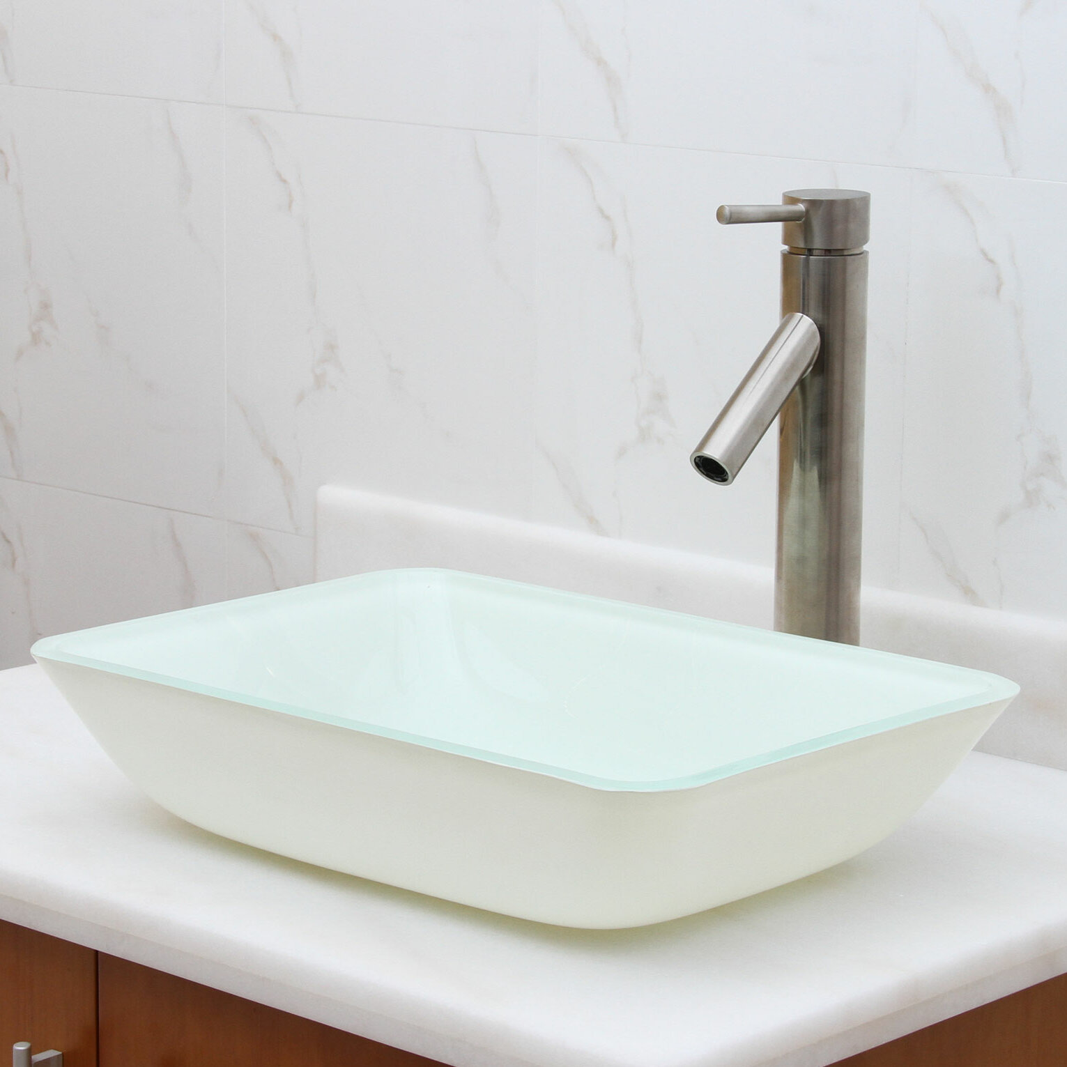 Elimaxs Elite Glass Rectangular Vessel Bathroom Sink Reviews Wayfair