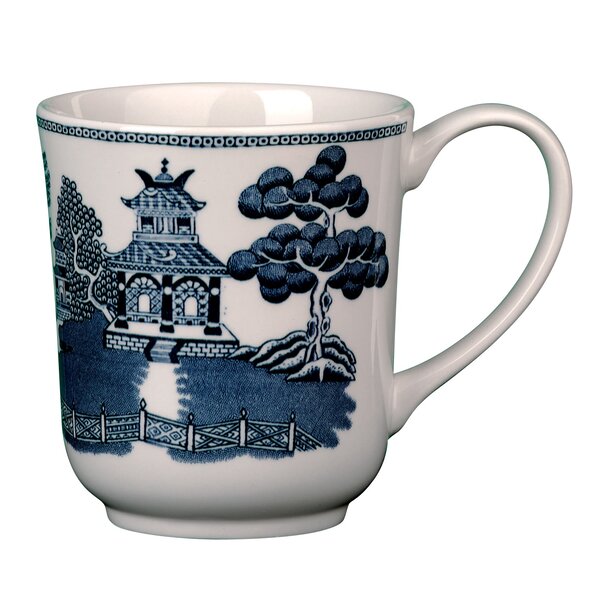 Blue & White Blue Willow Pattern bone china mugs SET OF 6  bone china mug