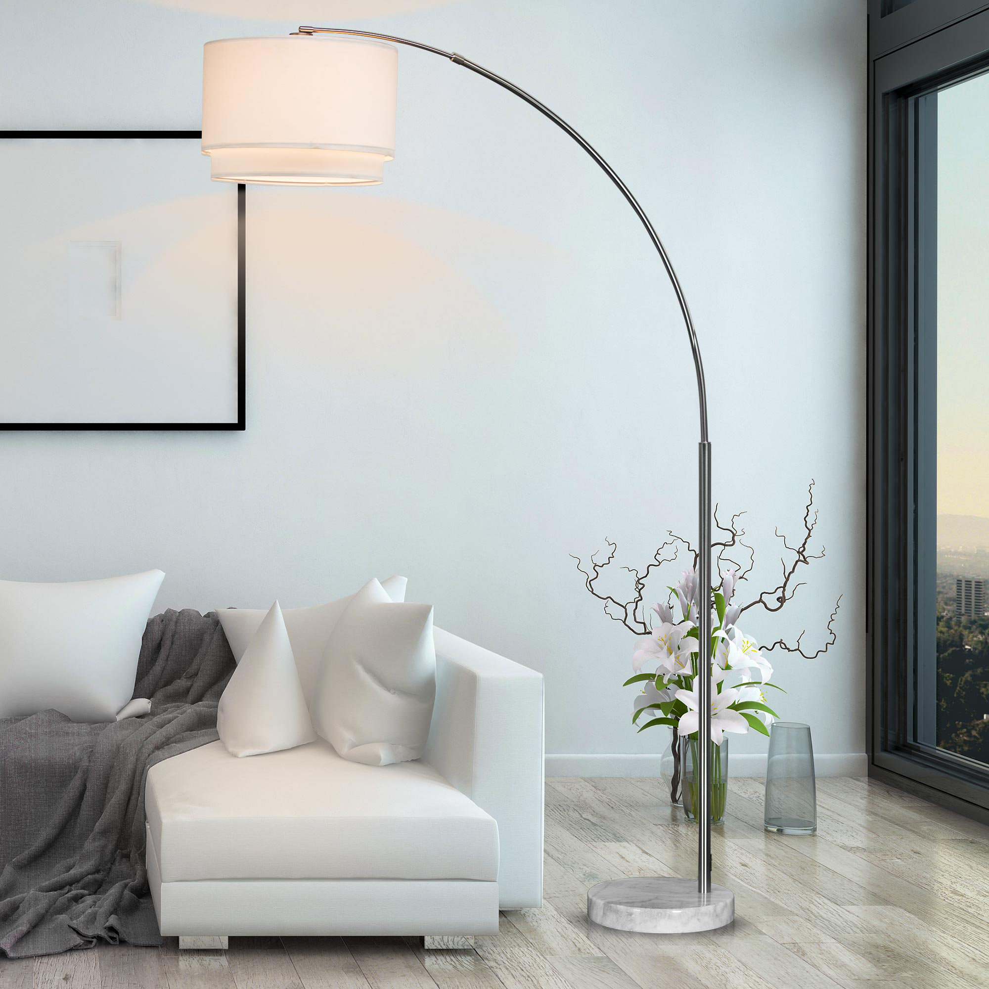Hayden Double Shade 81 Arched Floor Lamp Hayden Double Shade 81 Arched Floor Lamp