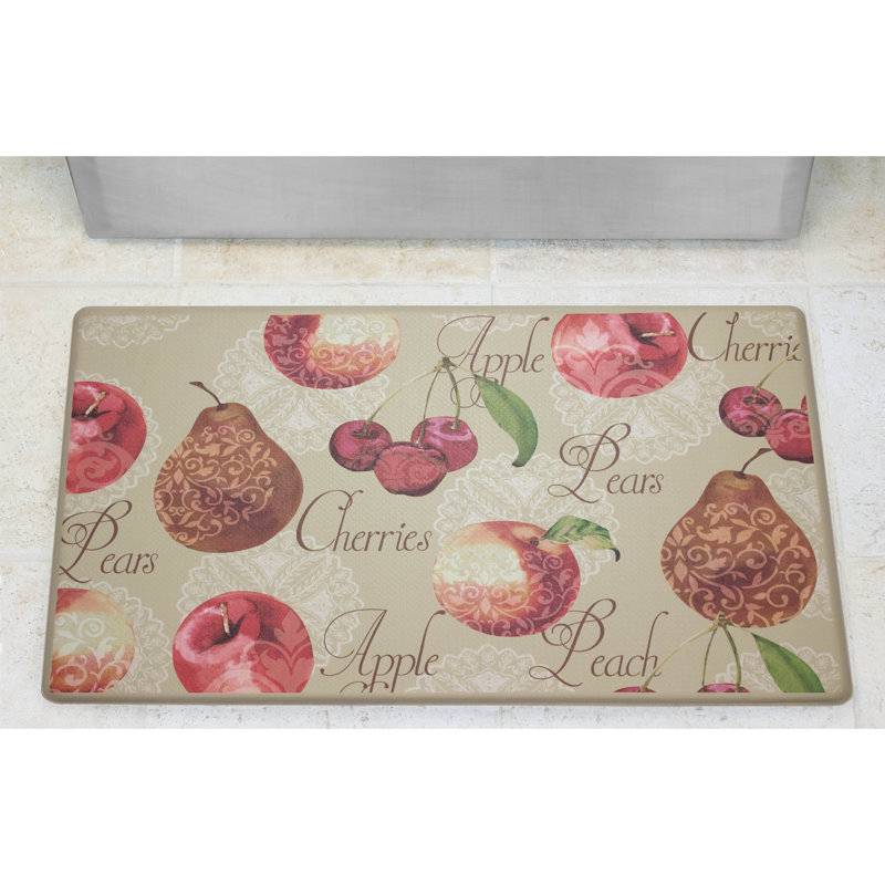 Fleur De Lis Living Coria Elegant Fruit Cushioned Chef Kitchen Mat