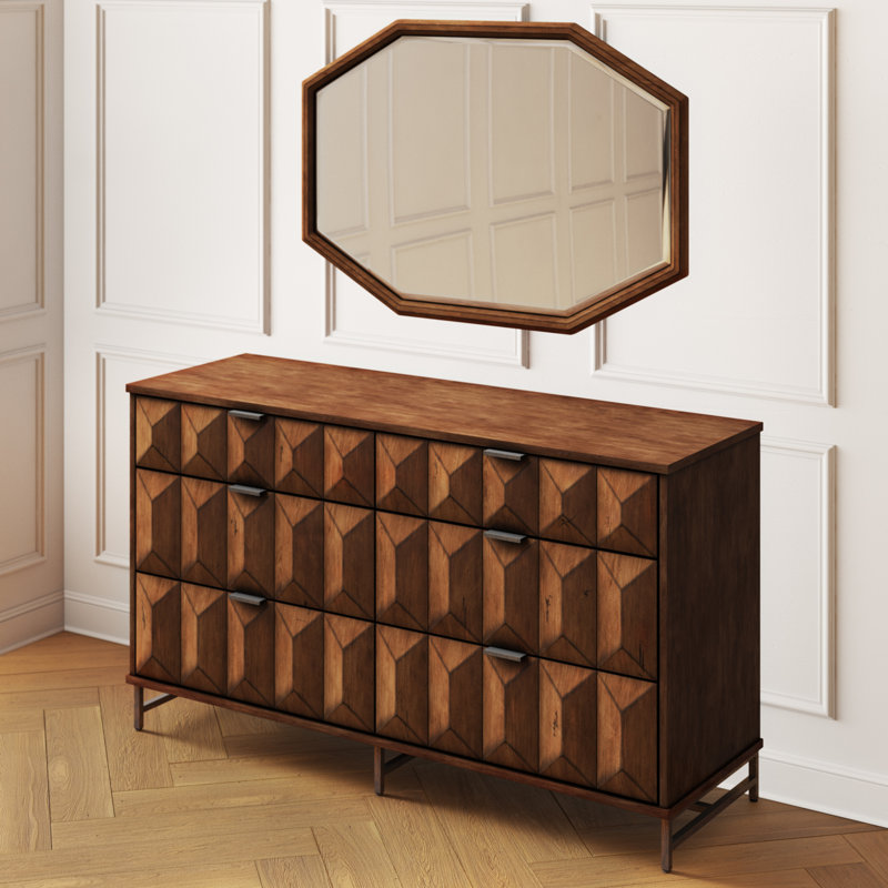Lamberta 6 Drawer Combo Dresser With Mirror Reviews Joss Main Lamberta 6 Drawer Combo Dresser With