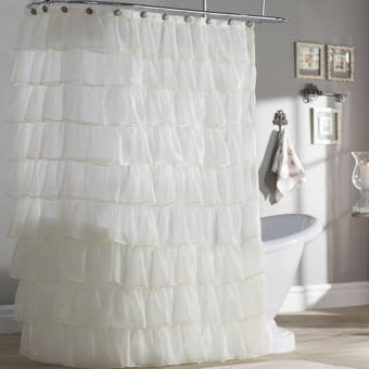Betsey Johnson Solid Ruffled Shower Curtain Reviews Wayfair