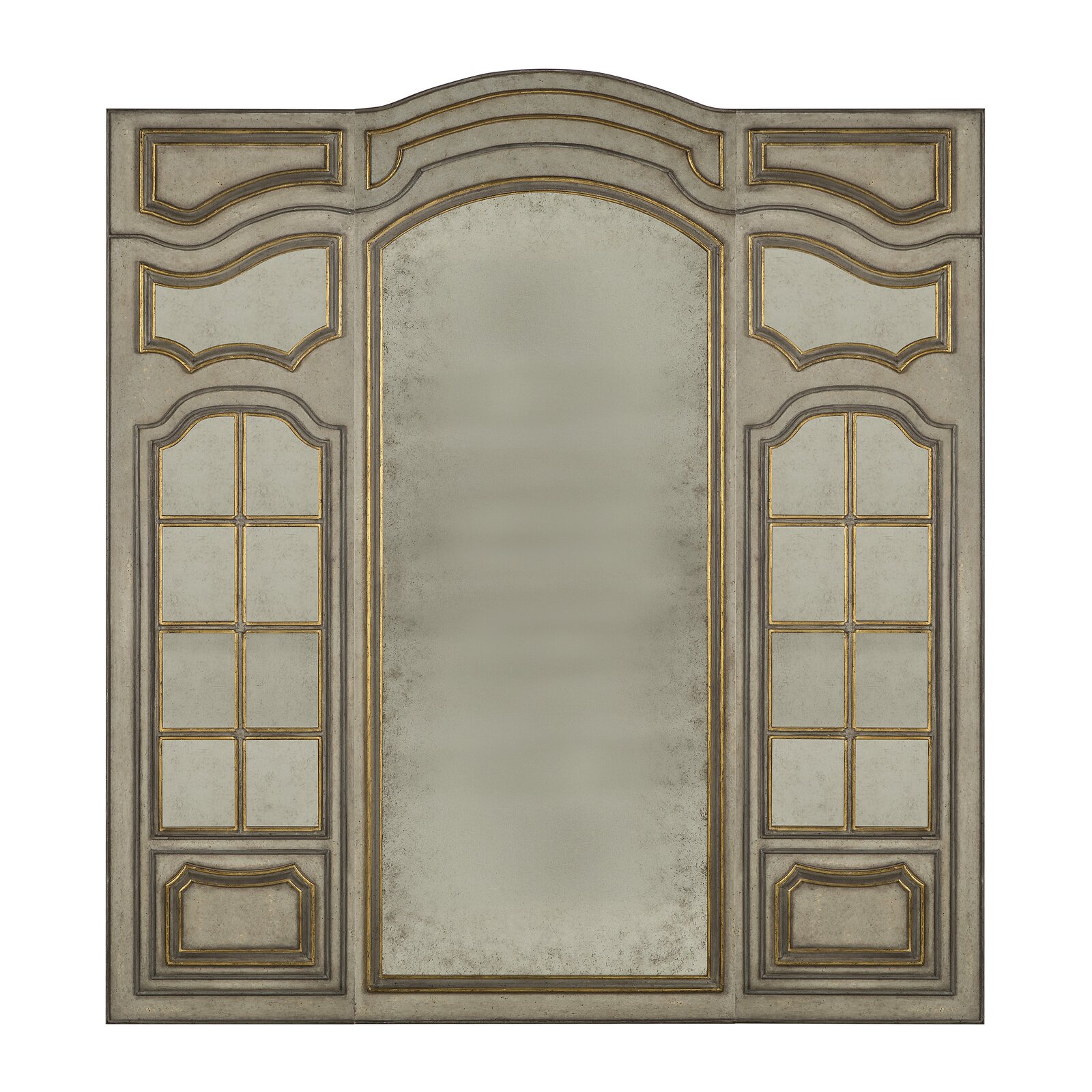 Glass Wall Mirrors - Denby Rustic Venetian Distressed Accent Mirror