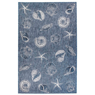 Nautical Kitchen Rugs You Ll Love Wayfair Desantiago Shells Navy Indoor Outdoor Area Rug