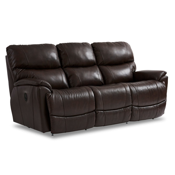 La Z Boy Trouper 85 Wide Leather Match Pillow Top Arm Reclining Sofa Wayfair