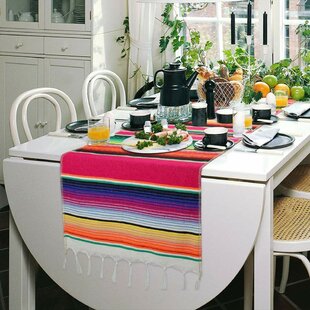 Mexican Table Runner Fringe Cotton Serape for Festival Wedding Party Home Decor 