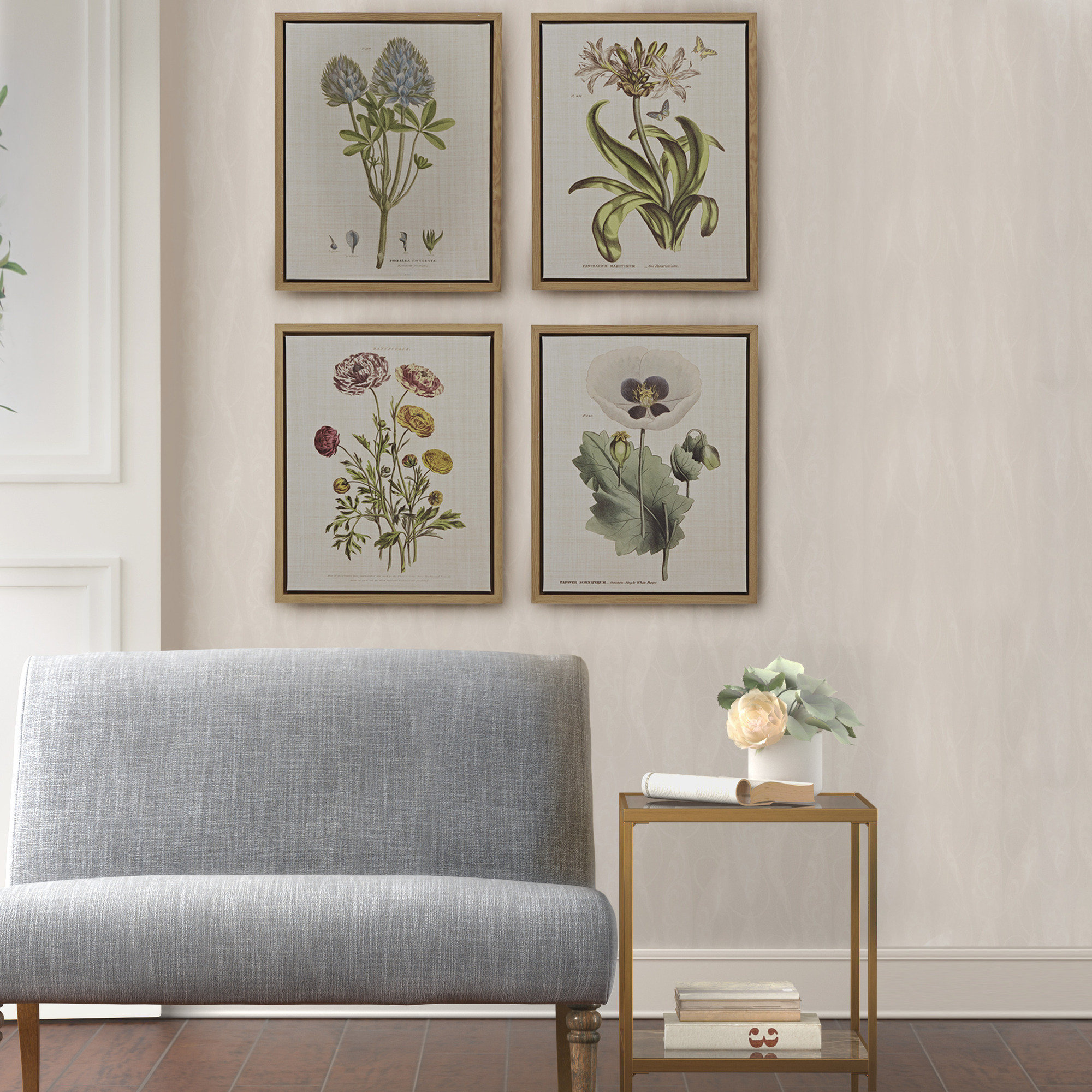 Martha Stewart Herbal Botany Framed Linen Canvas 20 Piece Set