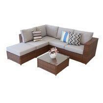 soria outdoor 6 piece rattan sectional