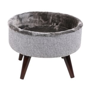 Bailey Round Cat Bed with Wood Leg