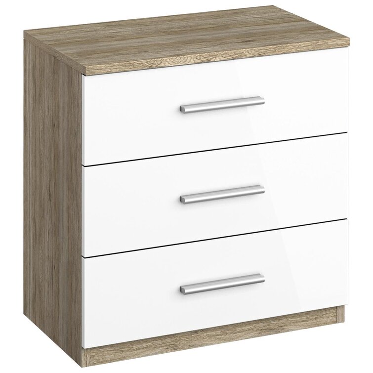 Rauch Celle 3 Drawer Bedside Table Wayfair Co Uk