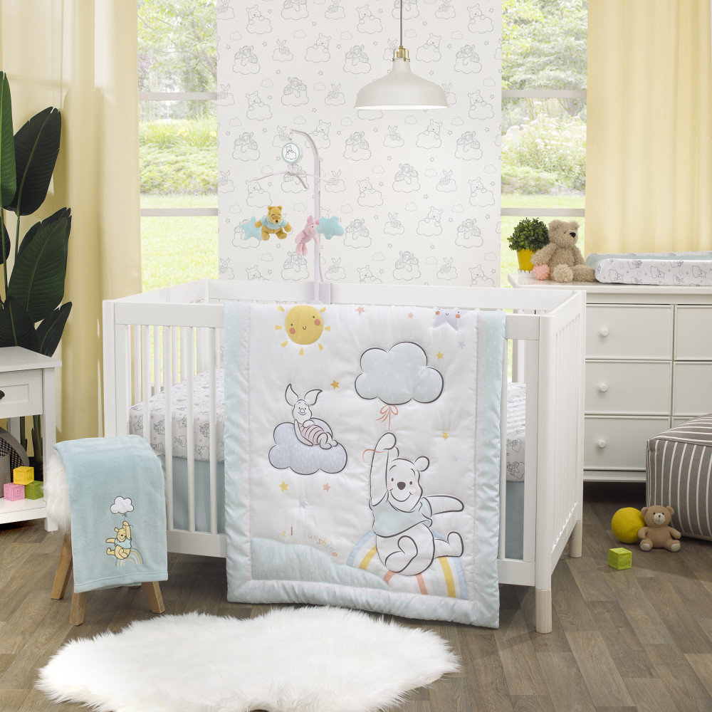 Disney Ensemble De Literie Pour Lit De Bebe 3 Pieces Disney Winnie L Ourson Hello Sunshine Wayfair Ca