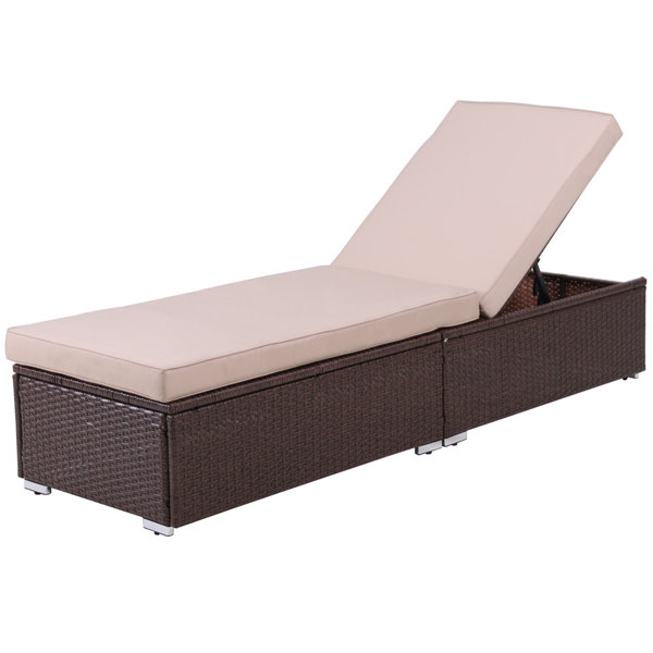 Steel Frame Poolside W Side Handles Brown Best Choice Products Set Of 2 All Weather Folding Rattan Wicker Chaise Lounge Chairs Furniture For Outdoor Stackable Design No Assembly Required Lounge Chairs
