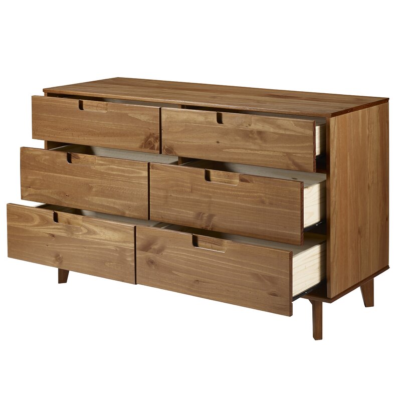 Hashtag Home Cecille Groove 6 Drawer Double Dresser Reviews