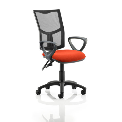 Eclipse II Lever Task Operator Desk Chair Symple Stuff Seat Colour: Pimento, Arms: Loop