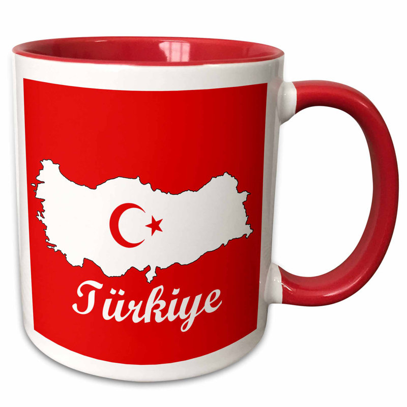 Symple Stuff Grisby Reverse Flag In Outline Map With Turkey Written In Turkish Coffee Mug Wayfair