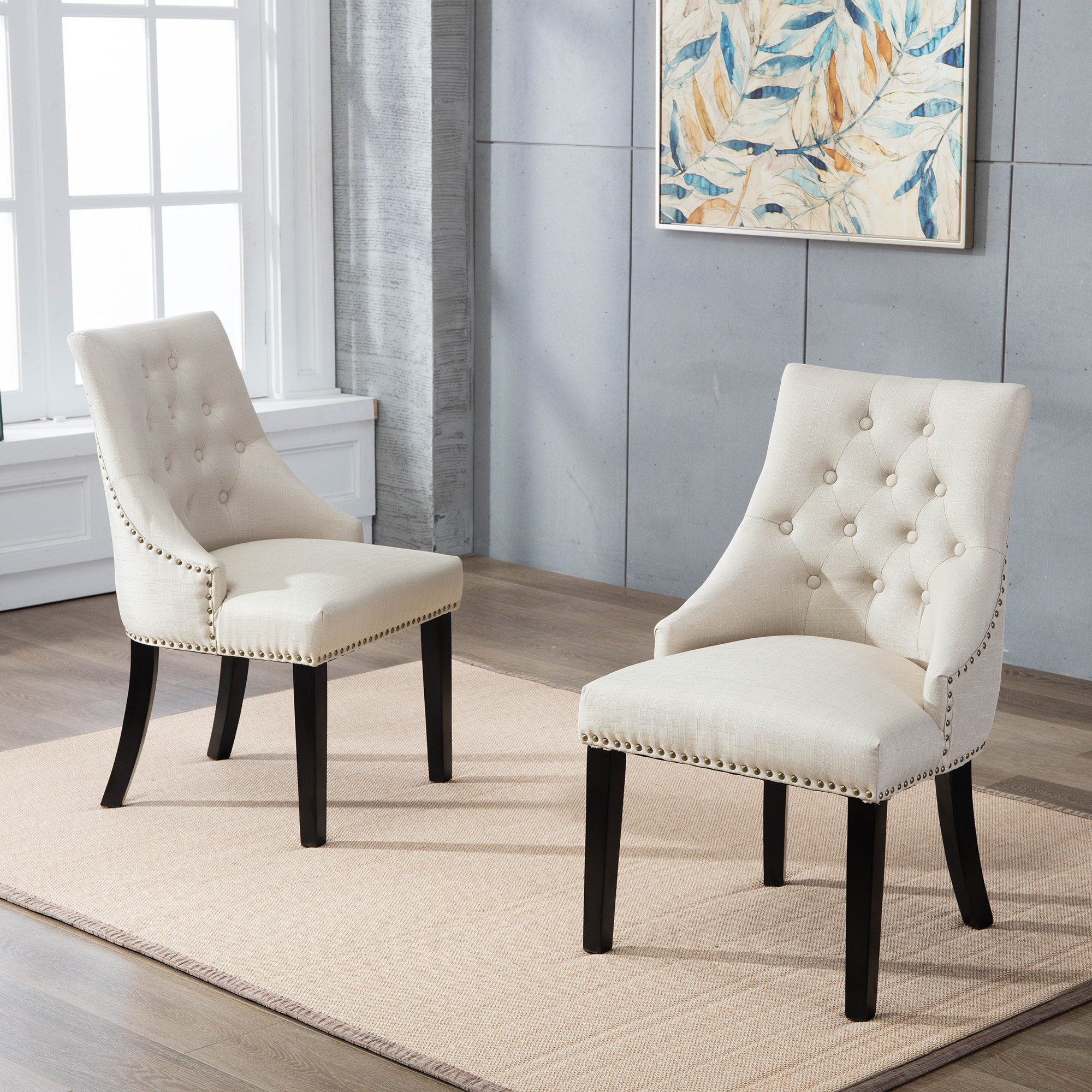 Gracie Oaks Hopkint Tufted Upholstered Parsons Chair Reviews
