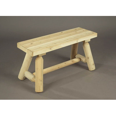 Straight Wood Garden Bench Rustic Natural Cedar Furniture Color: Natural