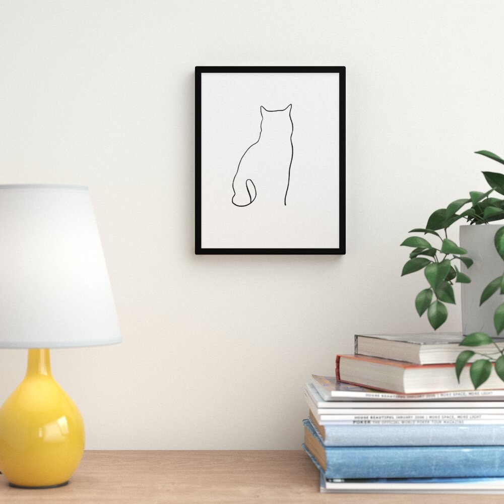 Zipcode Design™ Black Cat Silhouette - Picture Frame Print & Reviews 