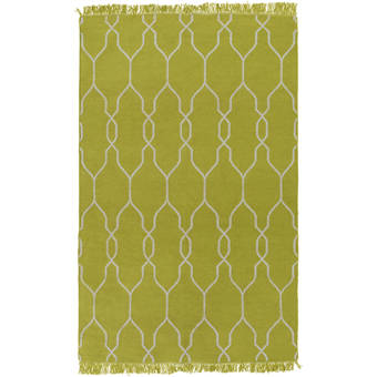 Charlton Home Larksville Geometric Handmade Flatweave Green Indoor Outdoor Area Rug Reviews Wayfair