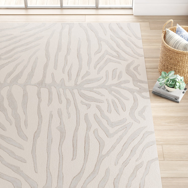 Joss Main Carmen Animal Print Handmade Tufted Wool Gray Beige Area Rug Reviews Wayfair