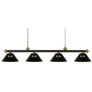 Zephyr 4-Light Steel Pool Table Light with Hanging Chain
