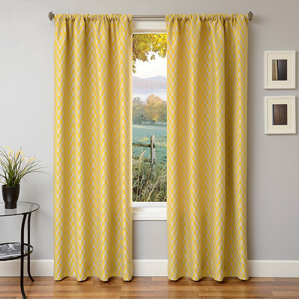 Ebern Designs Arellano Chevron Room Darkening Rod Pocket Single Curtain Panel Reviews Wayfair