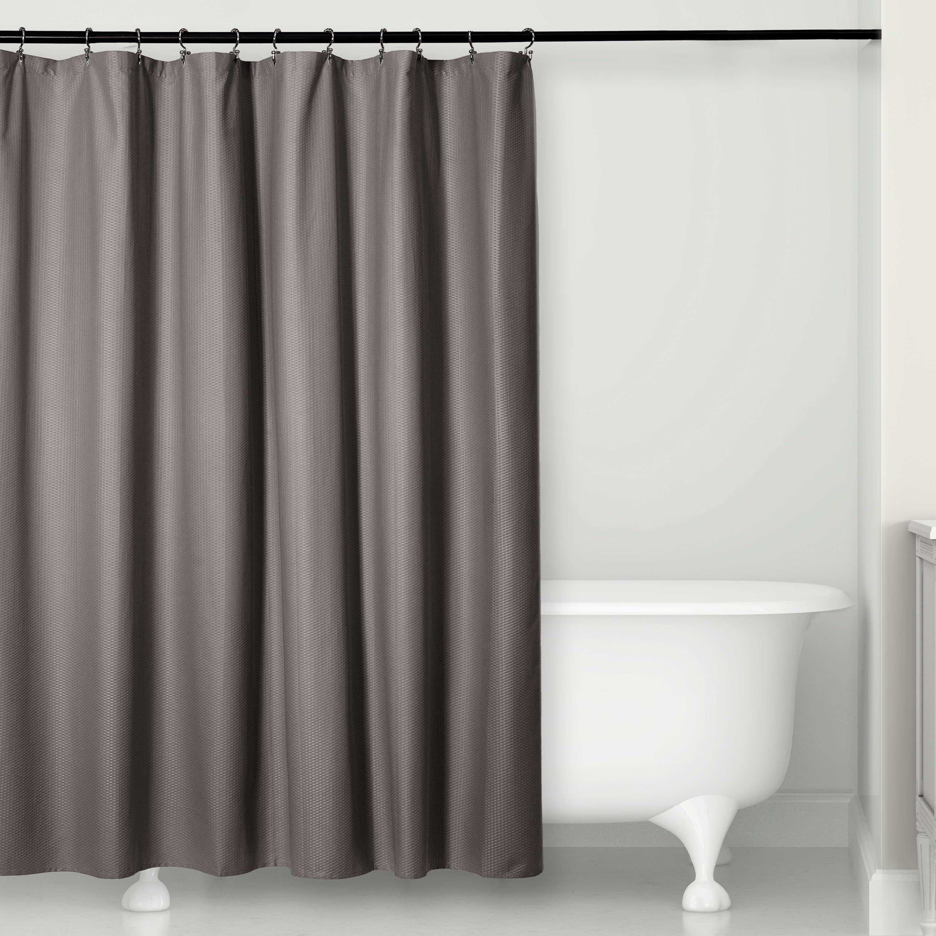 Oliver Ramah 13 Piece Solid Color Shower Curtain Set + Hooks