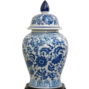 Christophe Blue Porcelain Decorative Urn