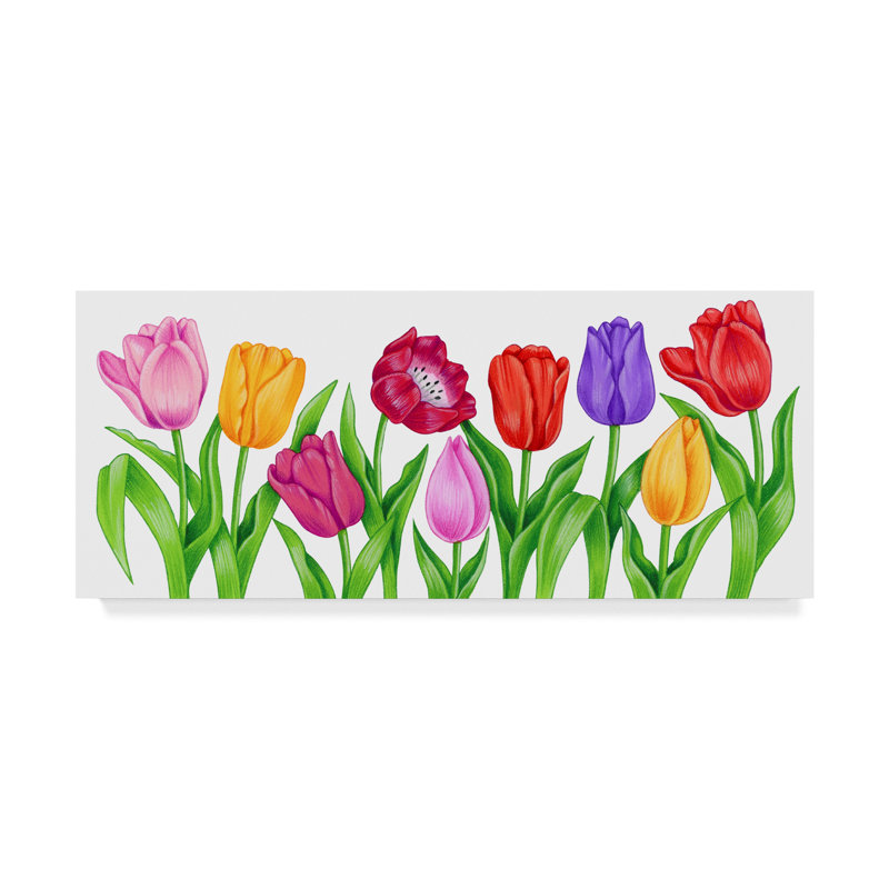 Trademark Art Floral Tulips Graphic Art Print On Wrapped Canvas Wayfair