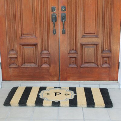 Darby Home Co Albertina Entry Double Door Mat Letter P