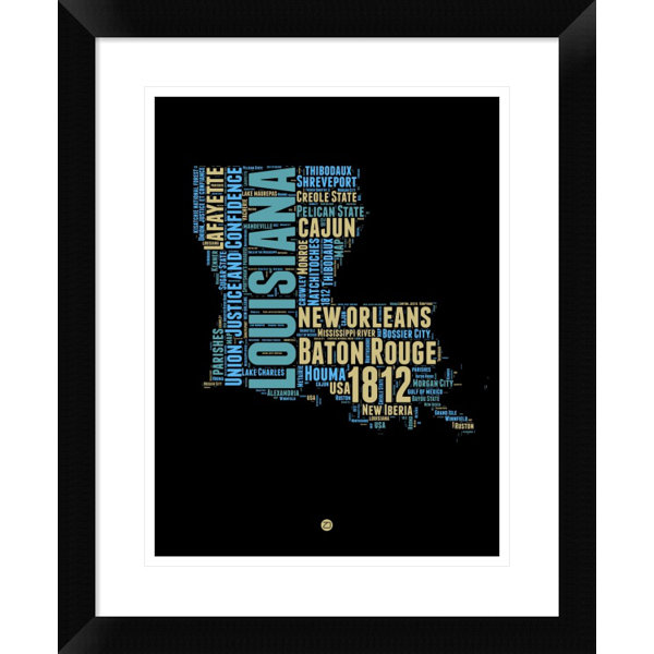 Naxart Louisiana Word Cloud 1 Picture Frame Textual Art Print On Paper Wayfair
