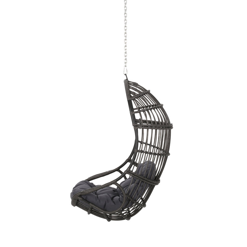 Bayou Breeze Rutherford Outdoor Indoor Wicker Hanging Chair With 8 Foot Chain No Stand Reviews Wayfair Ca