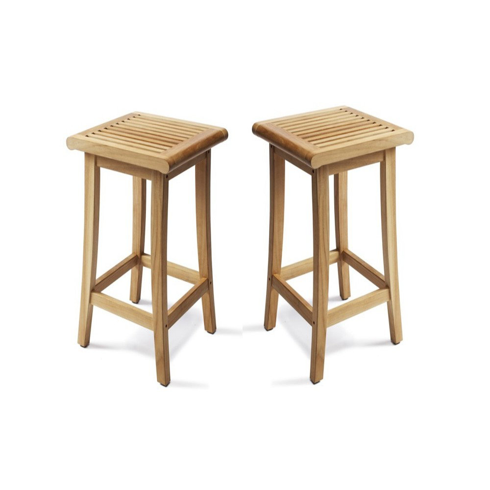 Highland Dunes Mainor Giva Grade A Outdoor 28 Teak Patio Bar Stool Wayfair