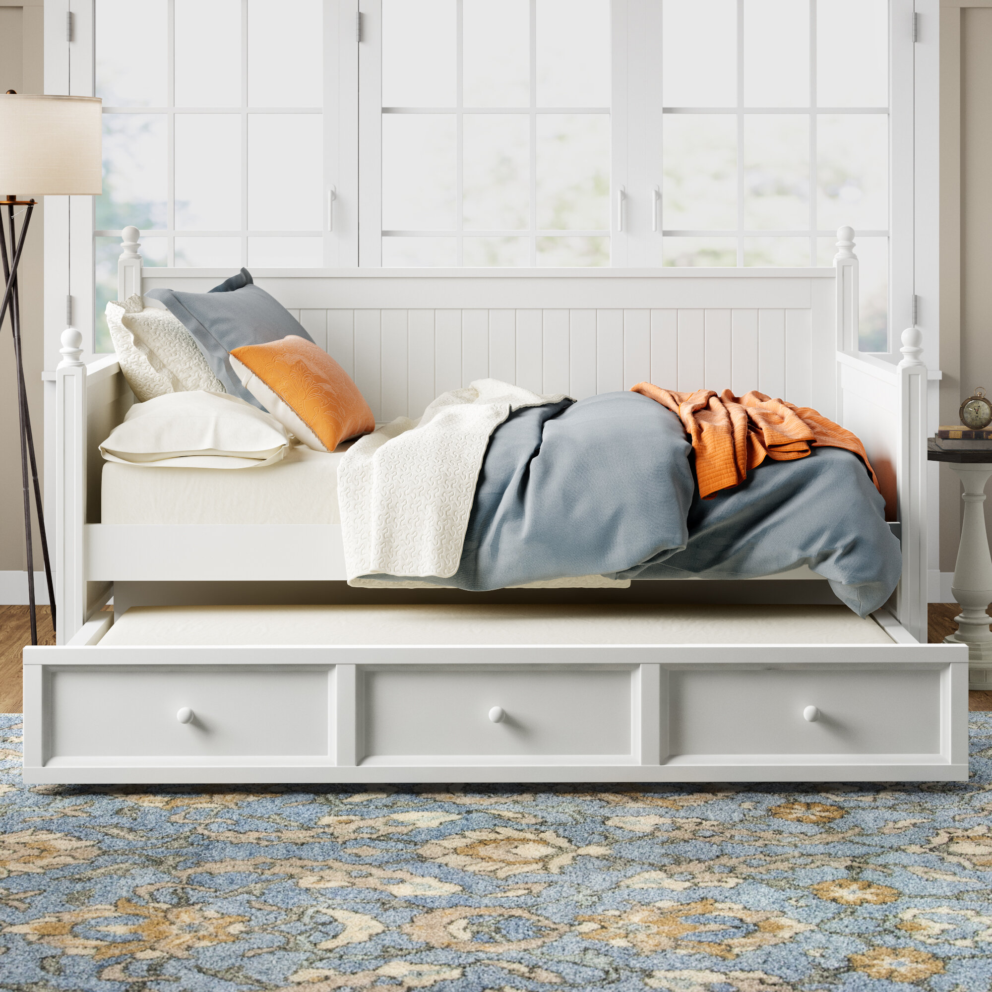 off white daybed with trundle