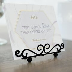 black place card holders