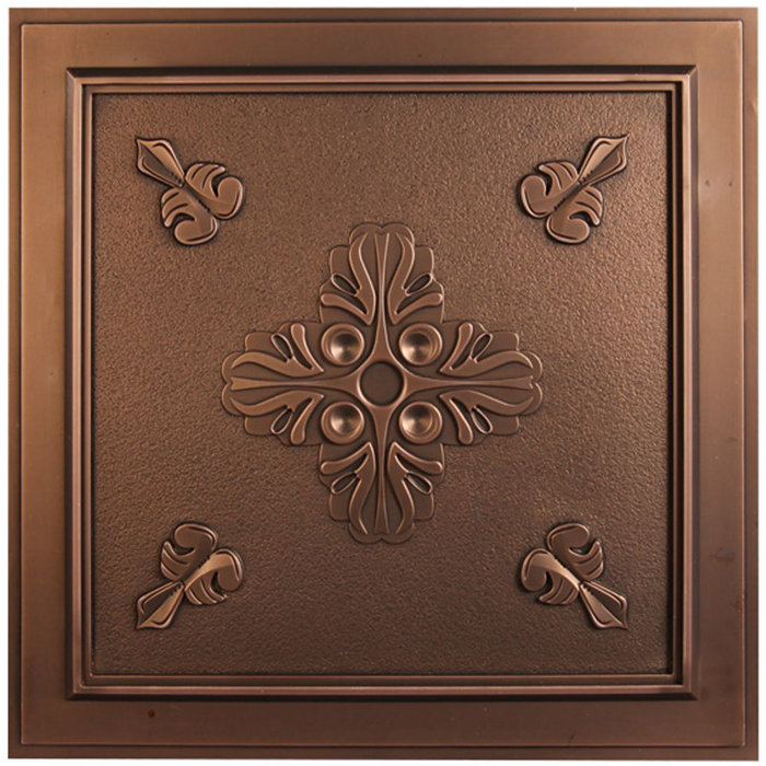 Belfast 2 Ft X 2 Ft Lay In Or Glue Up Ceiling Tile In Antique Bronze