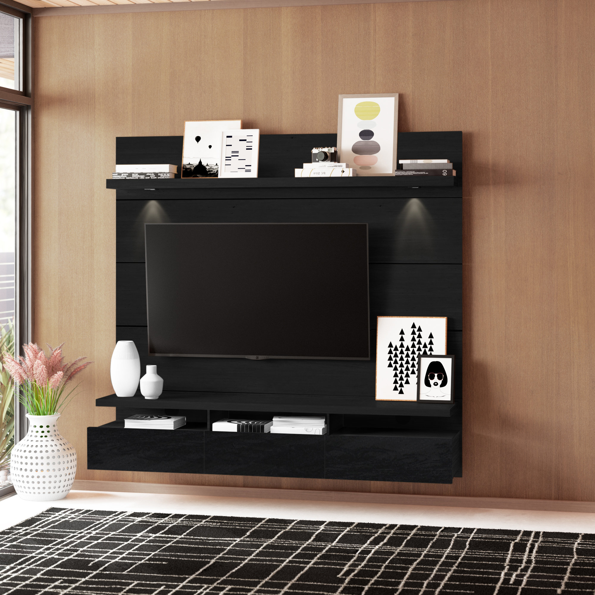 Brayden Studio Aghasi Floating Entertainment Center For Tvs Up To 60 Reviews Wayfair
