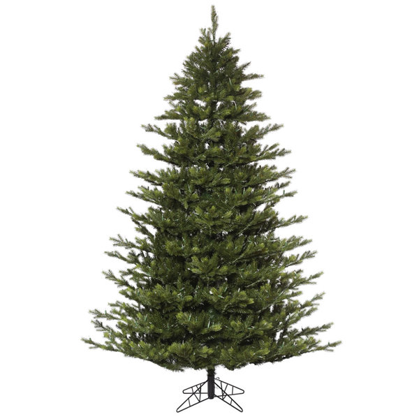 The Holiday Aisle Oak Frasier 7 5 Green Fir Artificial Christmas Tree With 3017 Pe Pvc Tips And A Folding Metal Stand Wayfair