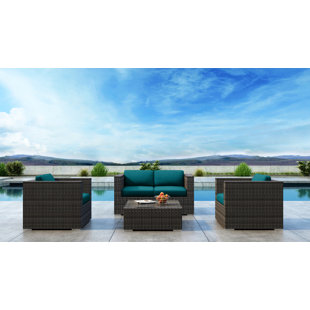 Gilleland 4 Piece Sofa Set with Sunbrella Cushion