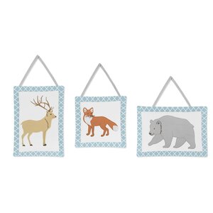 Woodland Toile 3 Piece Hanging Art Set