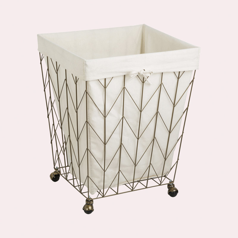 Gracie Oaks Coastal Decorative Rolling Laundry Hamper Reviews